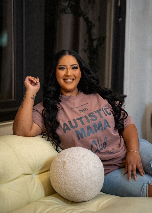 AUTISTIC MAMA CLUB TEE - FADED ROSE